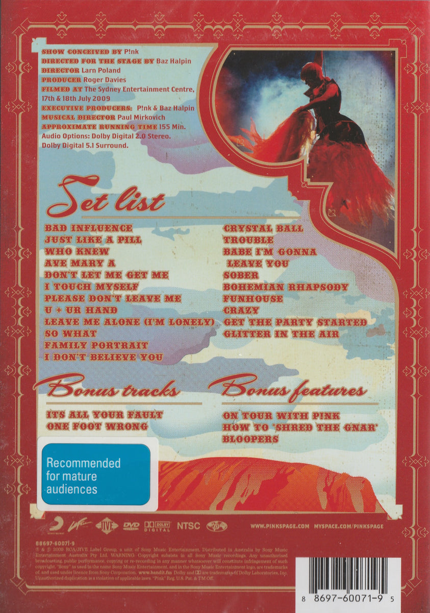 P!NK - FUNHOUSE TOUR LIVE IN AUSTRALIA – Red Edge Records