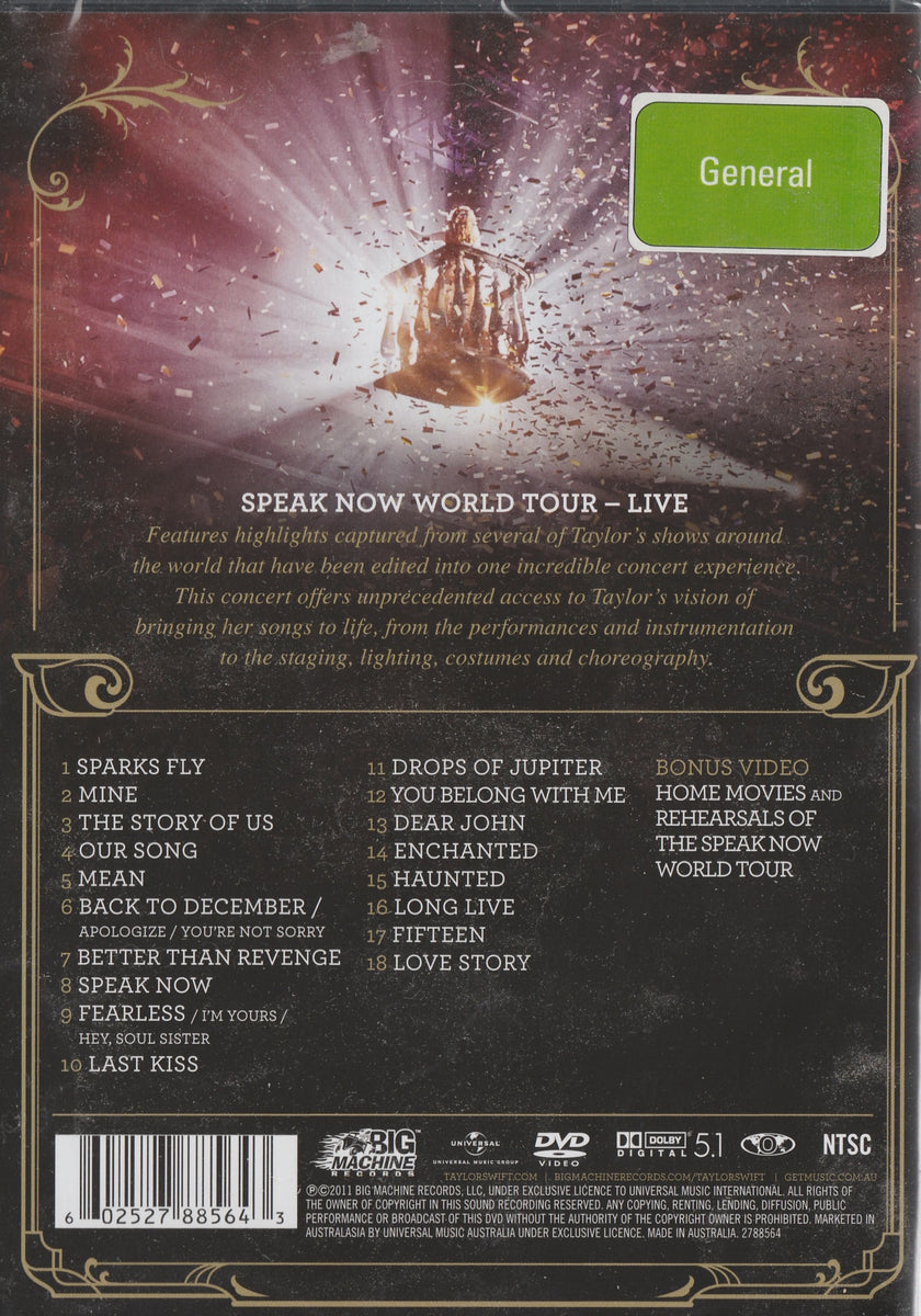 TAYLOR SWIFT - SPEAK NOW WORLD TOUR – Red Edge Records