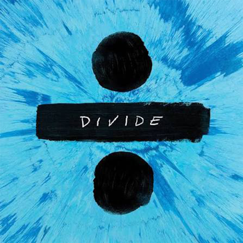The album cover features a bold, blue artistic splash with the word 'DIVIDE' prominently displayed in the center.