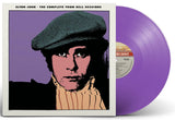 Purple vinyl record with Elton John album cover featuring a portrait of the artist.