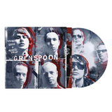 Vinyl record with cover featuring multiple faces and 'Grin Spoon' branding.
