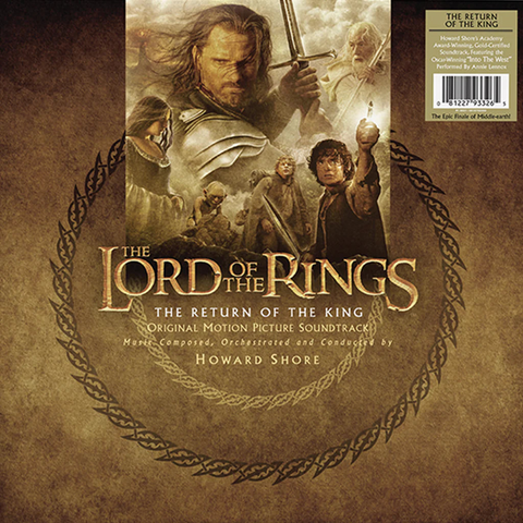 Soundtrack cover for 'The Lord of the Rings: The Return of the King' with characters and text.