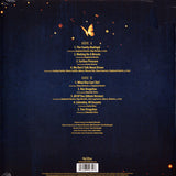 Back cover of a vinyl record with tracklist and album details on a dark blue background