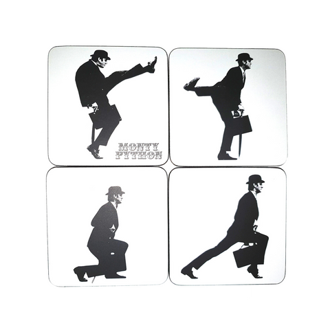 Monty Python Silly Walk Coaster Set - Black on White