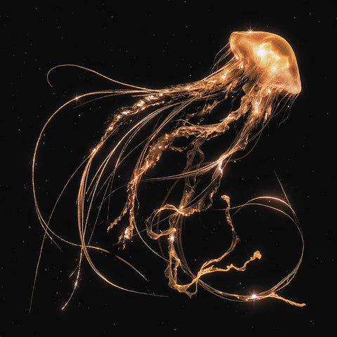 Glowing jellyfish against a dark background