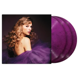 Purple vinyl out of the sleeve showing Front cover of album with track listing