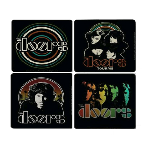 The Doors Coaster Set with band logo and band members photos