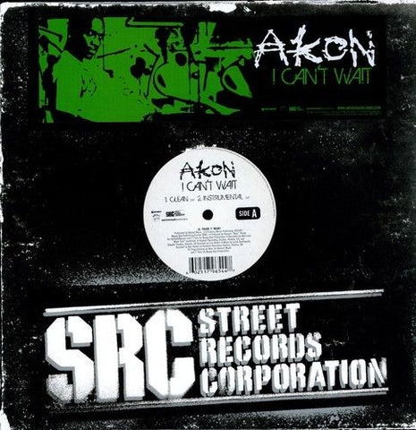 Akon I Can’t Wait 12 inch vinyl single artwork featuring a large SRC Label Logo