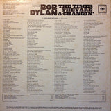 Bob Dylan The Times They Are A-Changin vinyl LP back cover featuring track listing