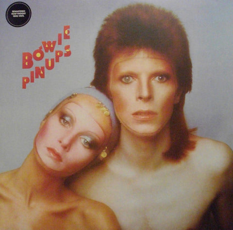 David Bowie Pin Ups vinyl LP album cover featuring David Bowie and Twiggy in the iconic 1973 portrait artwork