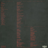David Bowie Young Americans Back Cover with Red Righting on a rough Matt Black Background