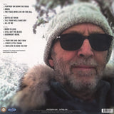 Eric Clapton Old Sock Album Back cover featuring portrait of Clapton in a beanie in the snow