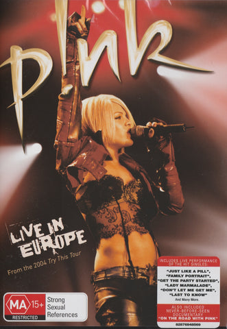 P!nk Live In Europe Front