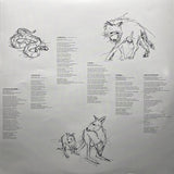Album inserts with lyrics and penciled drawings of a Snake, Dingo and Kangaroos