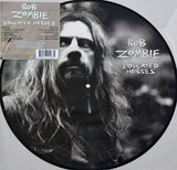 ROB ZOMBIE album 'Educated Horses' as a LP Picture Disc, featuring a black and white photo of Rob Zombie on the Vinyl.