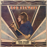Cover art for Rod Stewart's album 'Every Picture Tells a Story' featuring a stylized image of Rod Stewart holding a microphone stand with a title and byline treatment.