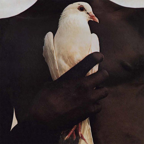 A album cover featuring a person with a white dove on their forearm. The background is monochrome and the person's face is not visible.