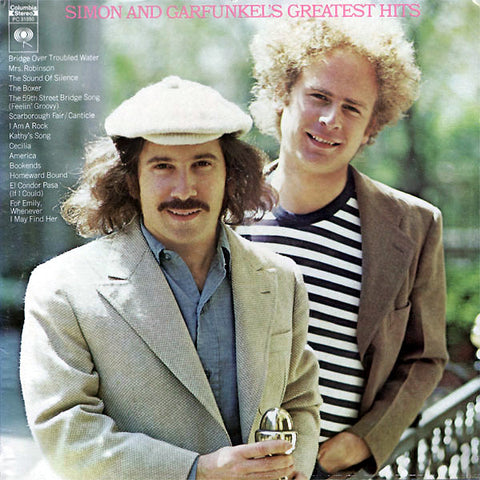 Album cover of 'Simon & Garfunkel's Greatest Hits' featuring photographs of the artists Simon and Garfunkel