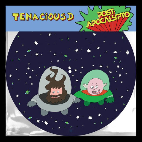 Limited Picture Disc of Tenacious D's album 'Post-Apocalypto' featuring an illustration of the band members in a space-themed setting.