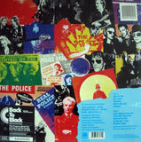 Collage of coloured band member images with track listing