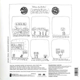 Comic Drawn illustrations on the back of the album cover featuring the track listing. 