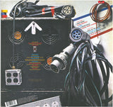 Back cover with electrical Plugs and connections with a track listing